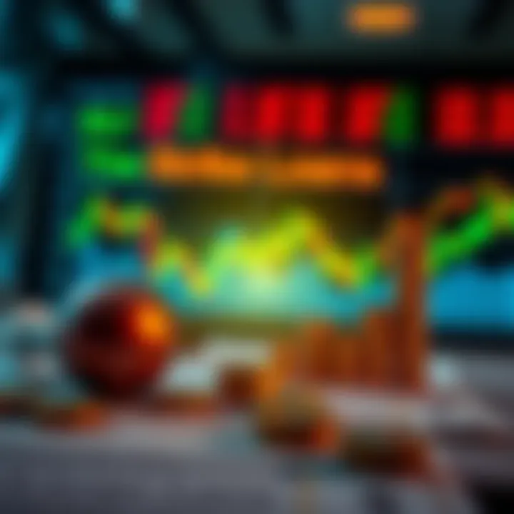 Visual representation of strike loans concept with financial charts