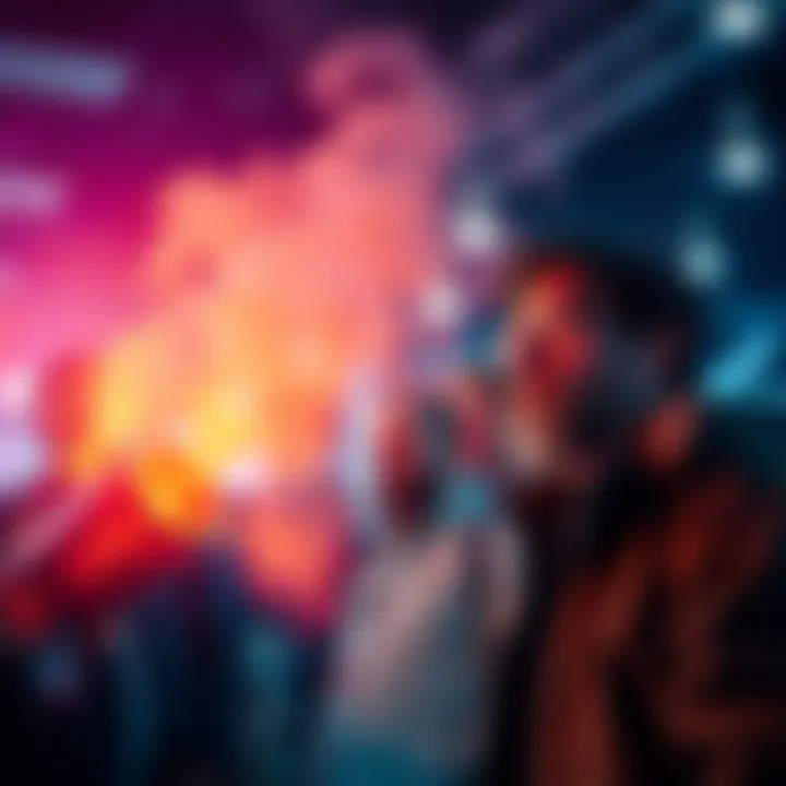 A close-up of an object emitting a strange smell, with a concerned person nearby, discussing it with others in the background.