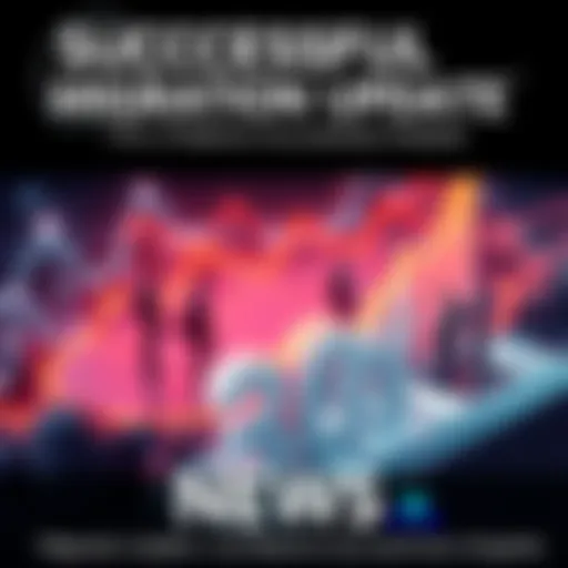 Graphic showing percentage of migration success with miners and users represented