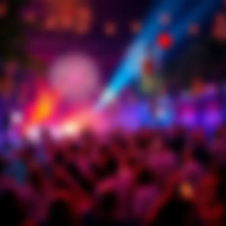 A lively scene showcasing people enjoying various entertainment activities and local news highlights on a Sunday night.