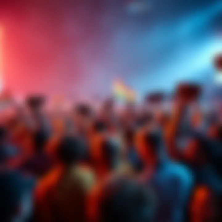 A diverse crowd of enthusiastic supporters gathered, showcasing energy and excitement for the upcoming rally.