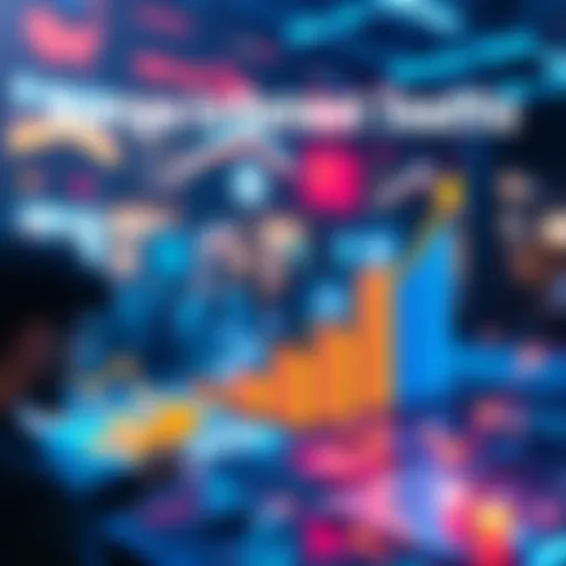 A graph showing an increase in online content engagement with people using digital devices