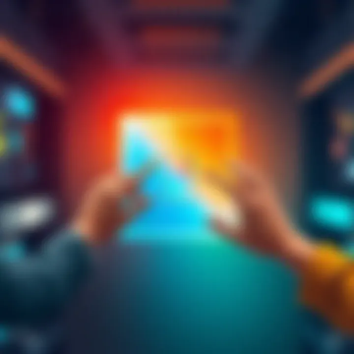 An illustration depicting the switch button functionality with a visual representation of JumpTask gathering mode