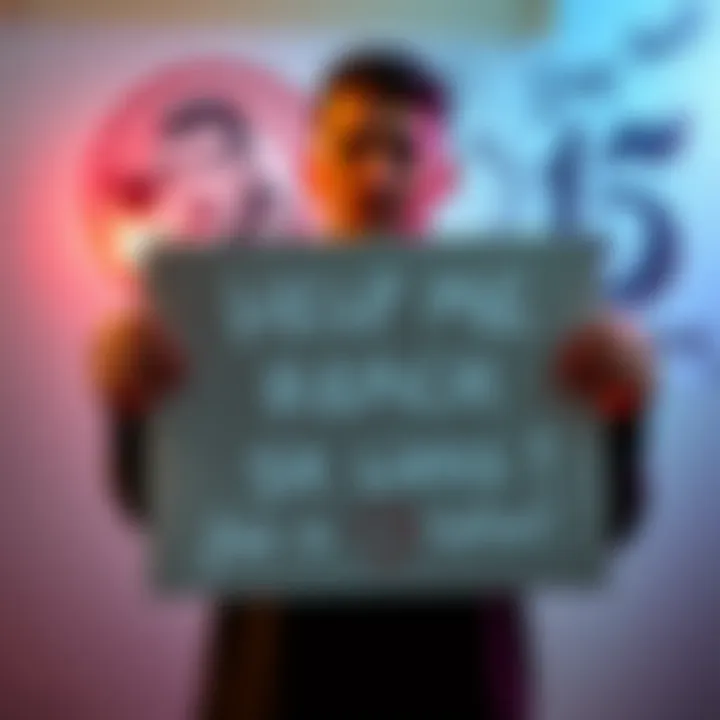 A person holding a sign that says 'Help me reach 5k likes for a tattoo!' with a sketch of a tattoo design in the background.