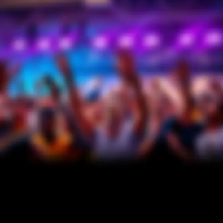 Team celebrating goal A diverse group of people cheering and celebrating as they aim to reach a goal of 100k, with excitement and determination in the air.