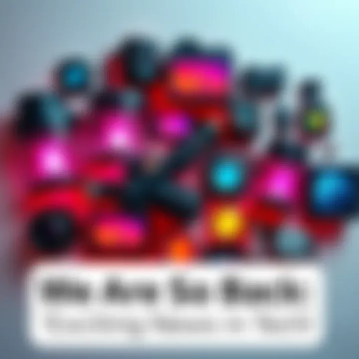 Tech Innovations A collage of gadgets and tech devices symbolizing new trends in technology