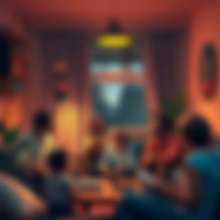 Tenants Overcoming Rent Challenges A diverse group of tenants discussing rent solutions in a cozy apartment setting.