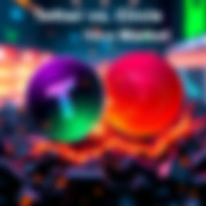 Tether's USDT logo overtaking Circle's USDC logo, representing market competition on Solana