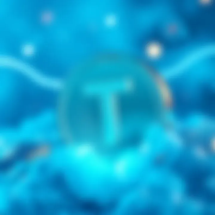 Tether Freezes USDT Funds A digital representation of Tether's logo with frozen assets symbolized by icy graphics