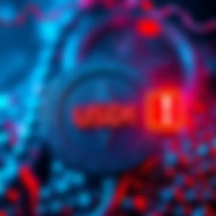 Graphic showing Tether's USDT logo with a red warning sign indicating service halt on five legacy chains