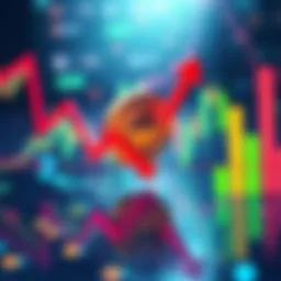 A downward trending chart showing the decline in Theta Coin's value with red arrows indicating losses.