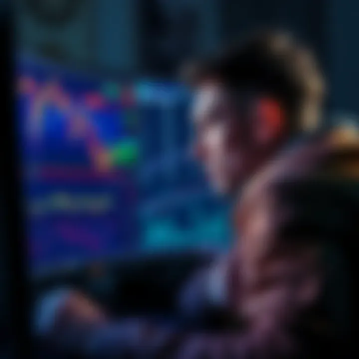 A weary person looking at cryptocurrency charts on a computer screen, with a look of exhaustion and detachment from the market's fluctuations.