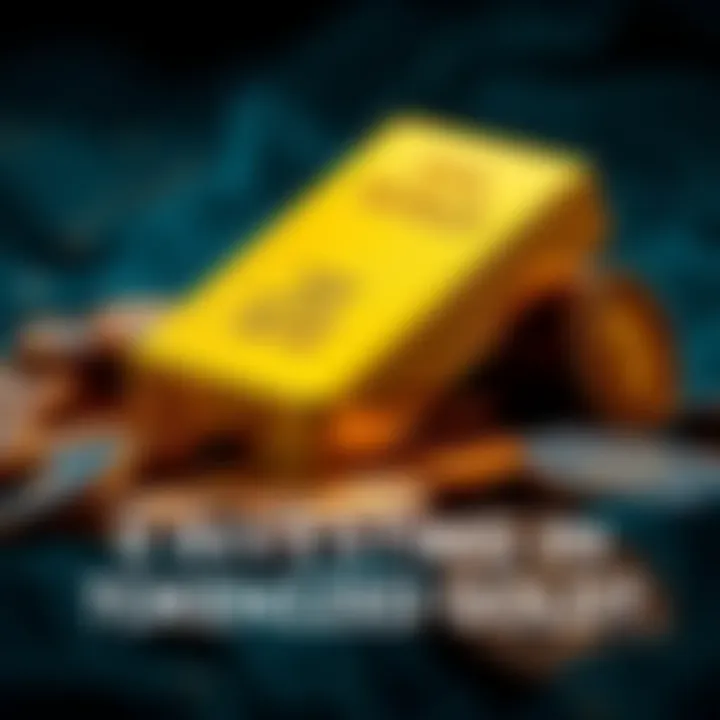 A representation of gold bars with digital tokens beside them, symbolizing the concept of tokenized gold investment.