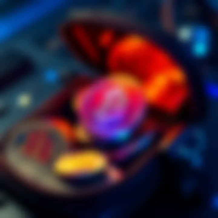 Tokens in a Digital Wallet A digital wallet showing tokens with a hard cap symbol