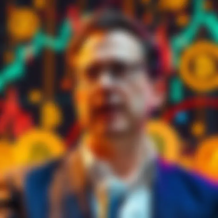 Tom Lee Announces Crypto Spring Tom Lee speaking about the positive changes in the cryptocurrency market with an image of digital currency icons in the background