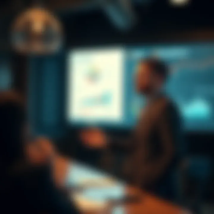Tom Lee gives an investor presentation, using a PowerPoint resembling Gavin Belson's style, with charts and data on screen.