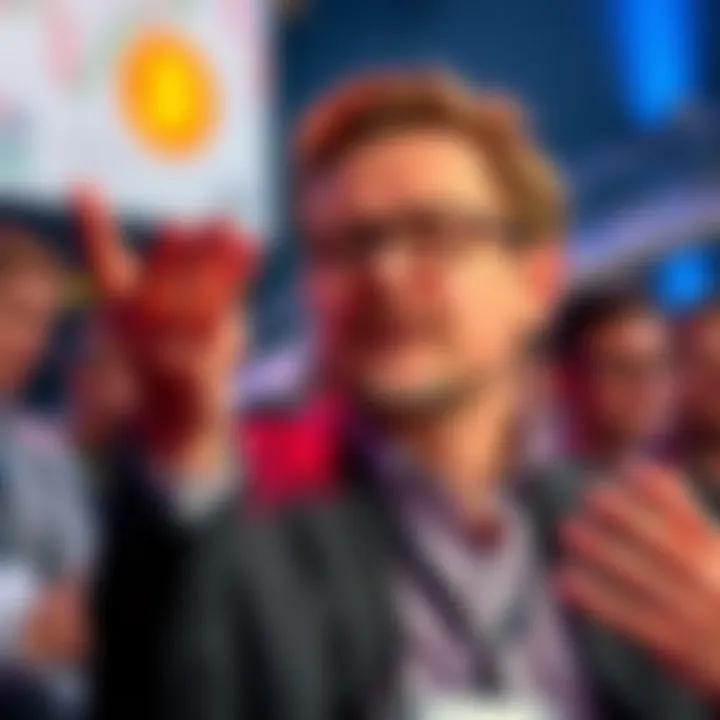 Tom Lee Discusses Bitcoin Surge Tom Lee speaking at a conference about Bitcoin's price rise and its impact on the market