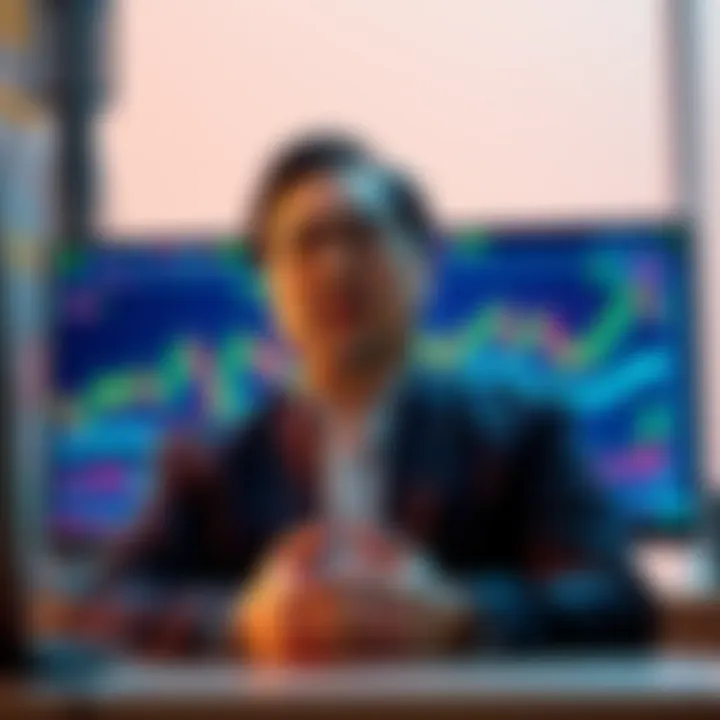 Tom Lee speaking in front of a digital screen displaying cryptocurrency charts, emphasizing BitMine's strategic approach to recent ETH losses.