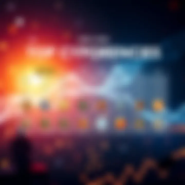 A tier list showcasing the top cryptocurrencies ranked from E to S, with visual representations of each coin's logo and performance indicators.