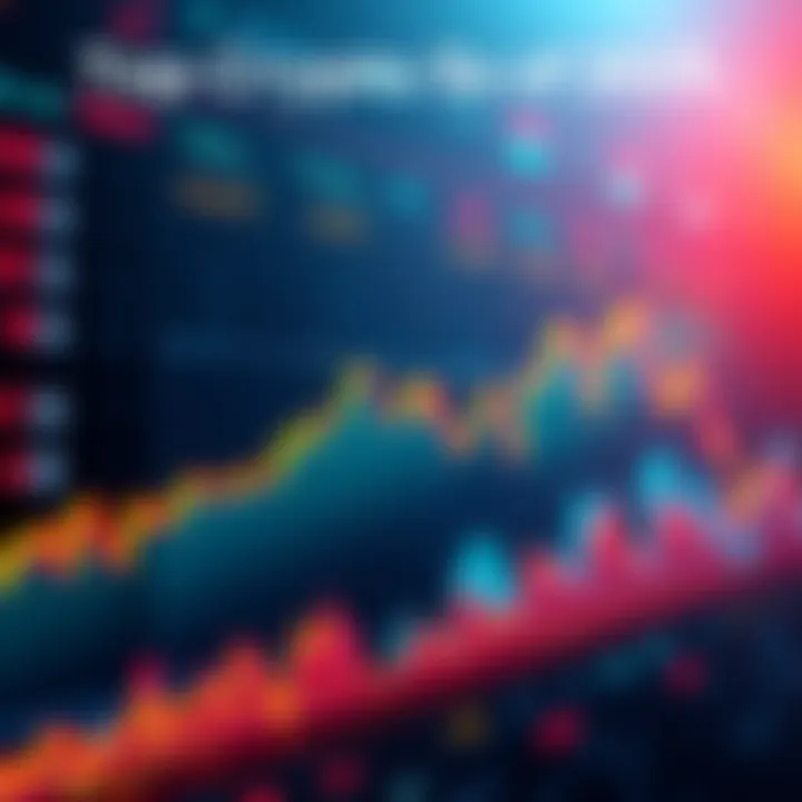 Top Crypto Stocks 2025 Graph showing rising stock prices of BitMine, IREN, and Robinhood with declining stocks of others