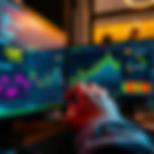 A person examining cryptocurrency transaction details on a computer screen, with graphs and wallet addresses displayed.