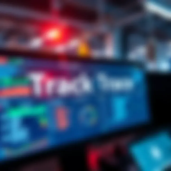 A clear view of the TrackTrace tracking interface with logistics data displayed on a computer screen.