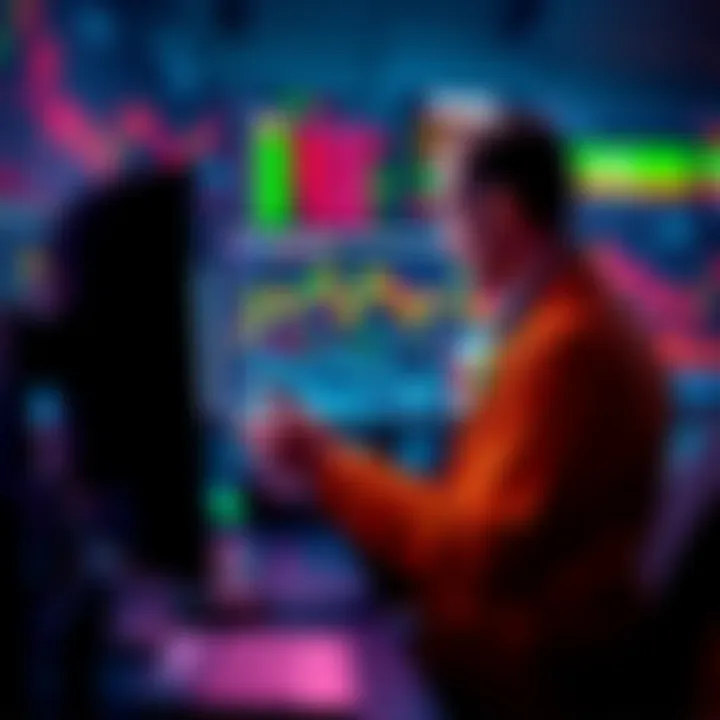 A trader studying charts and graphs on a computer, focused on identifying market patterns and avoiding bull traps.