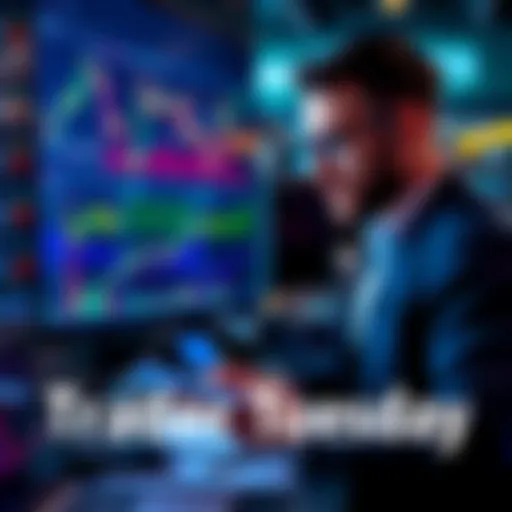 A trader looking at charts and graphs to compare active trading and passive gains in DeFi