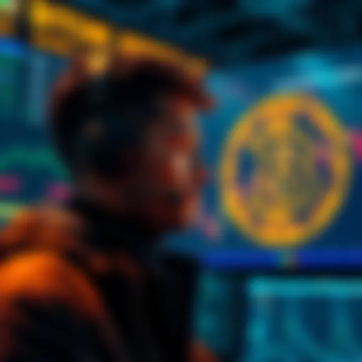 Trader switches from Bitcoin to SpaceX A trader looking at Bitcoin and SpaceX logos, contemplating their investment switch.
