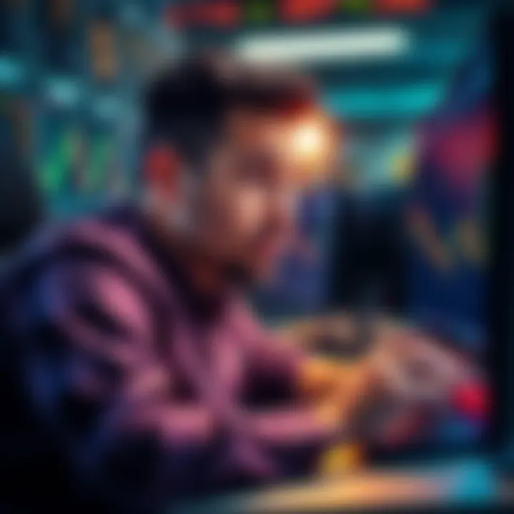 A trader looking confused while checking charts and graphs on a computer screen, highlighting a loss in trading despite selling at a higher market cap.