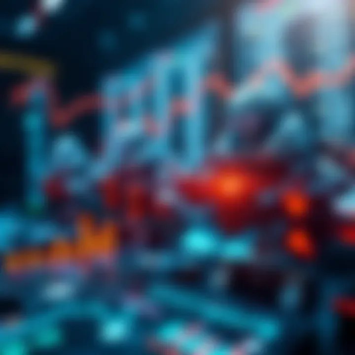 Trading Bots: The Double-Edged Sword of Finance A visual representation of trading bots analyzing market data with a balance between risk and reward.