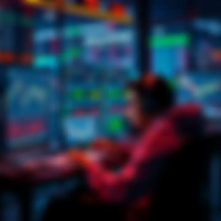 Trading Basics for Beginners A person watching trading tutorial videos on a computer, taking notes and focused on learning.