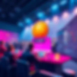 Graphic showing a trading competition with a prize pool of USDT and participants actively trading assets.