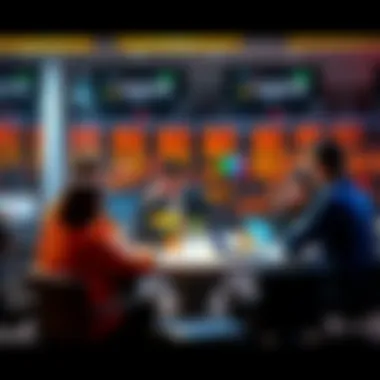 A group of people engaging in a discussion about trading strategies and sharing insights at a round table