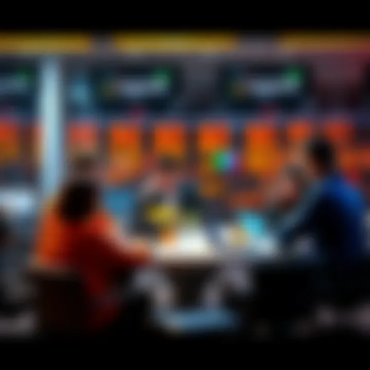 A group of people engaging in a discussion about trading strategies and sharing insights at a round table