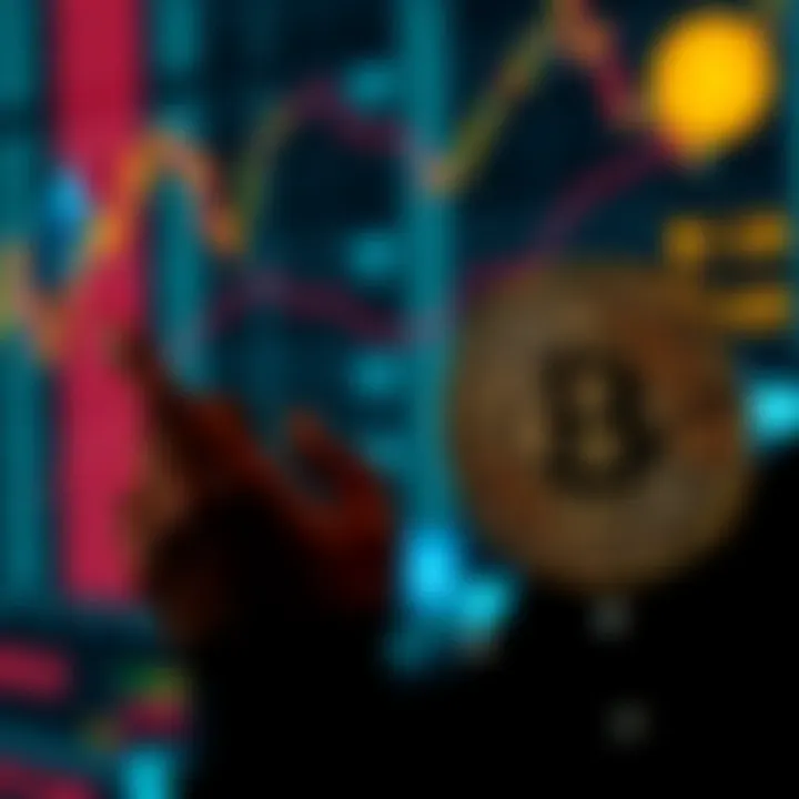 Trading ETH for BTC A person contemplating trading Ethereum for Bitcoin, with both cryptocurrency logos displayed.