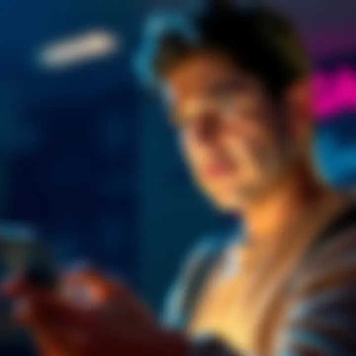 A person using a smartphone to send PI, showing a frustrated expression over KYC processes
