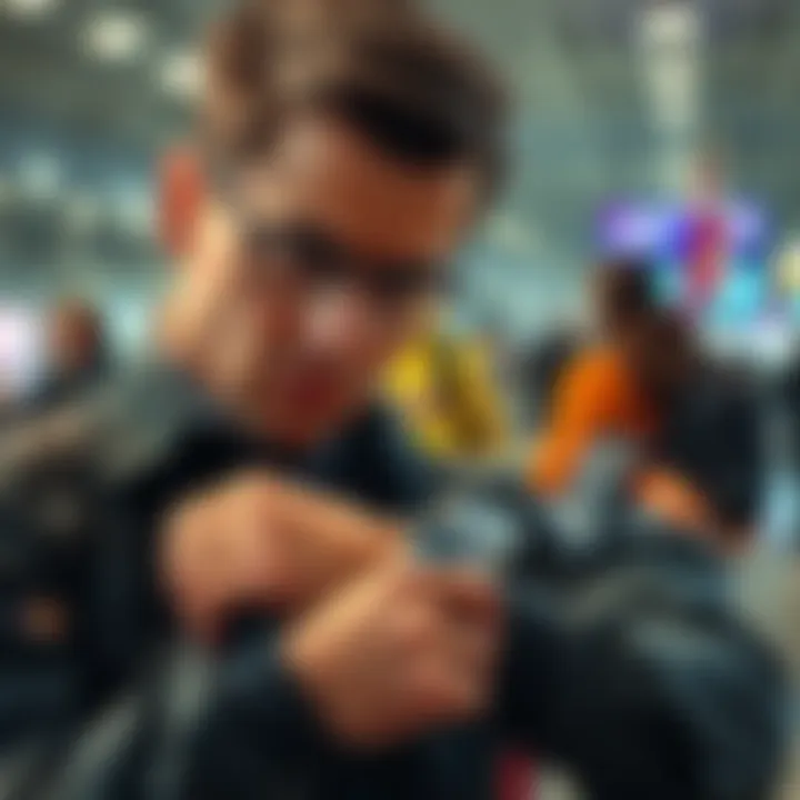 Traveler with seized watch at airport A traveler looks concerned as a Canada Border Services Agency officer inspects a watch during a security check at the airport.