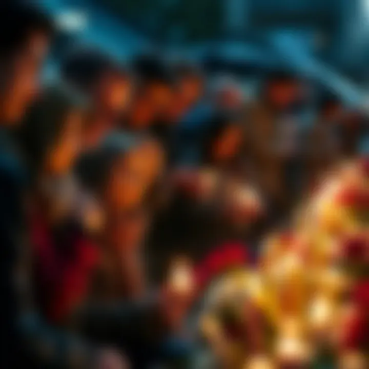 A heartfelt gathering of community members honoring Laszlo's bravery with candles and flowers.