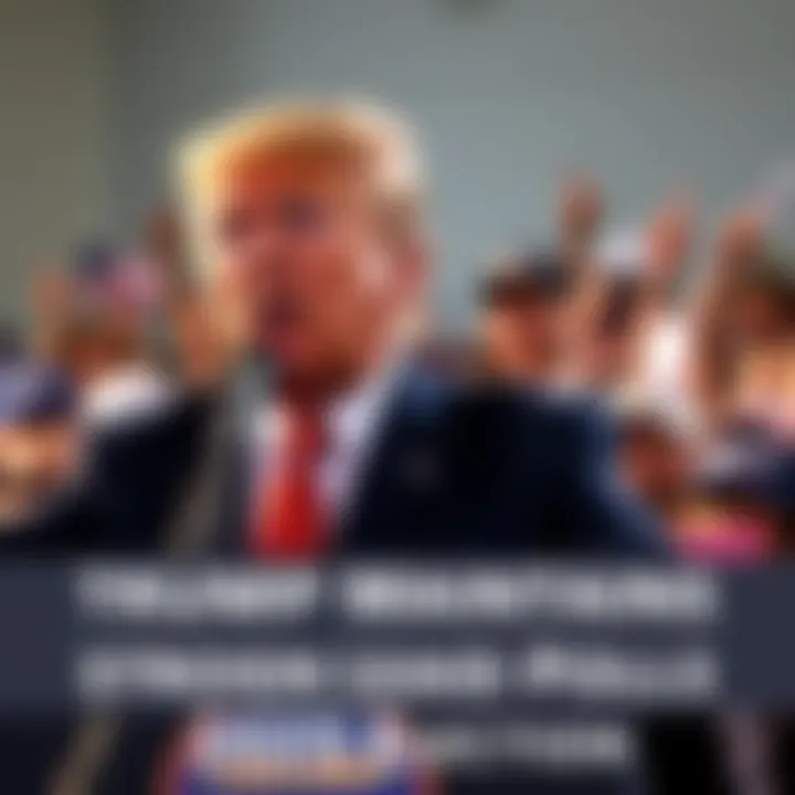 Trump Campaign Rally Donald Trump speaking at a campaign rally with supporters in the background, showing enthusiasm for the 2026 election.