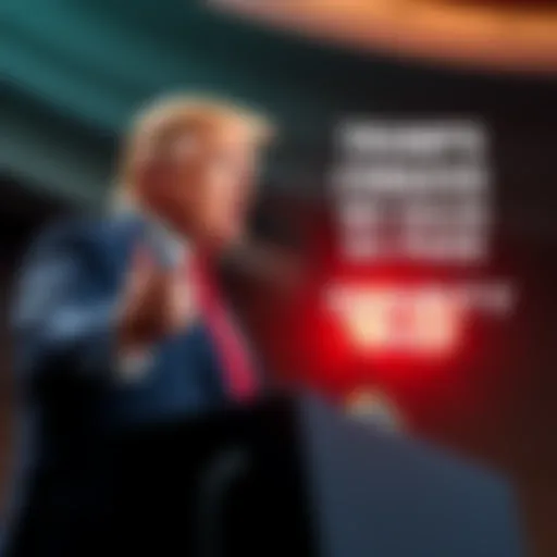 Trump urging Congress President Trump speaking at a podium, urging Congress to pass the Clarity Act, with a focus on cryptocurrency and Senator Lindsey Graham's contributions.