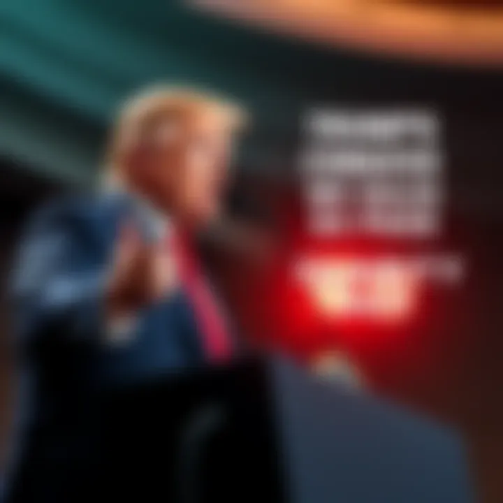 Trump urging Congress President Trump speaking at a podium, urging Congress to pass the Clarity Act, with a focus on cryptocurrency and Senator Lindsey Graham's contributions.
