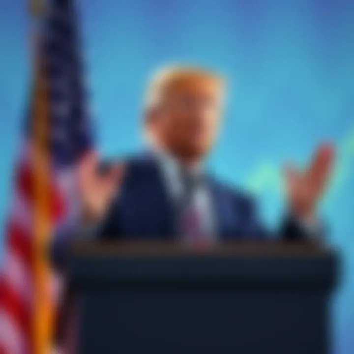 Trump Discussing Economics Donald Trump explaining economic concepts at a podium in 2026