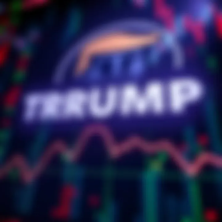 A graphic showing a downward trend in cryptocurrency values with the Trump family logo in the background, representing their financial losses.