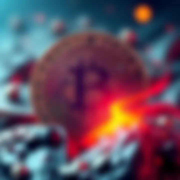 Illustration of a digital coin symbolizing cryptocurrency with Trump Media branding, representing the new currency for shareholders.