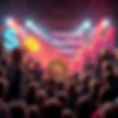 Trump Memecoin Plummeting Graphic A graphic showing a steep decline in value for the Trump memecoin, with visuals of dollar signs and a shocked crowd.