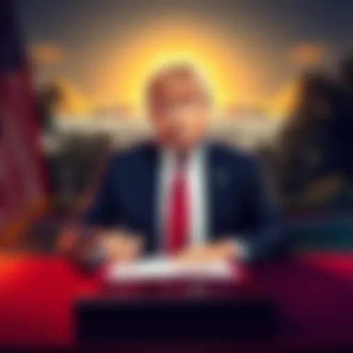 President Donald Trump signing a pardon for Binance founder CZ with a backdrop of the White House