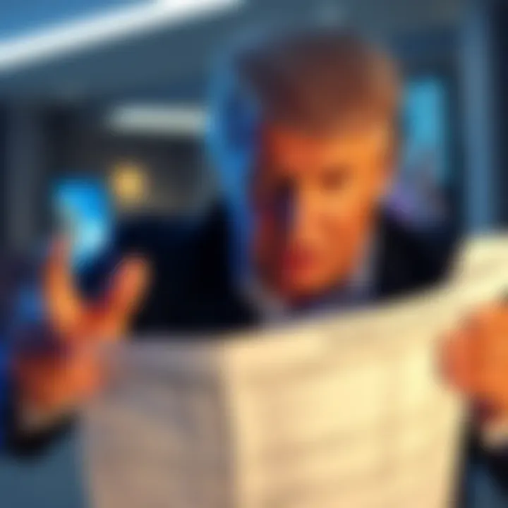 Trump Supporter Lost Money A frustrated man holding his head in disbelief while looking at a financial report on Trump family tokens.