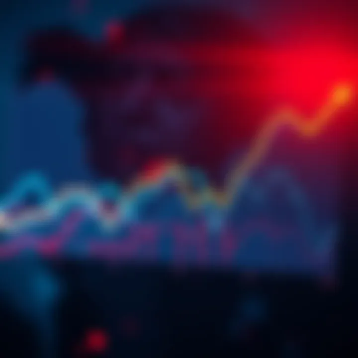 A graph showing the economic effects of Trump's trade policies with arrows indicating growth and decline