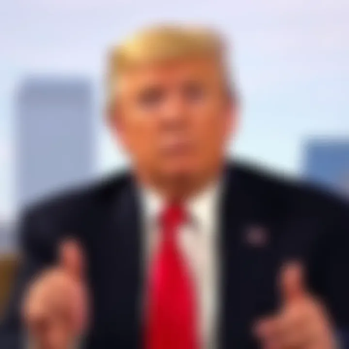 Donald Trump speaking in his first TV interview after the 9/11 attacks, with a serious expression, discussing the events of that day.